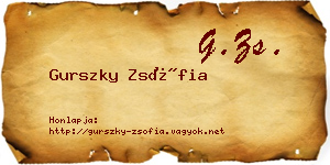 Gurszky Zsófia névjegykártya