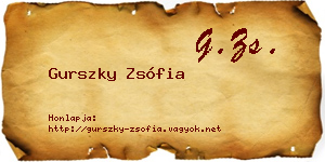 Gurszky Zsófia névjegykártya